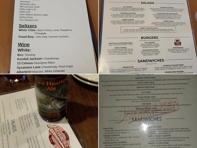 Jaywalker Restaurant Menu