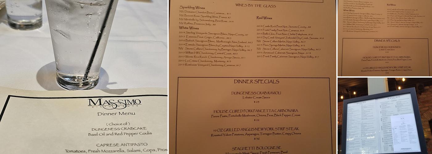Massimo Ristorante Menu