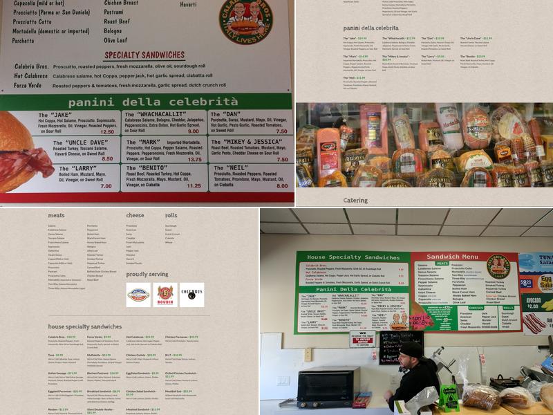 Calabria Brothers Menu