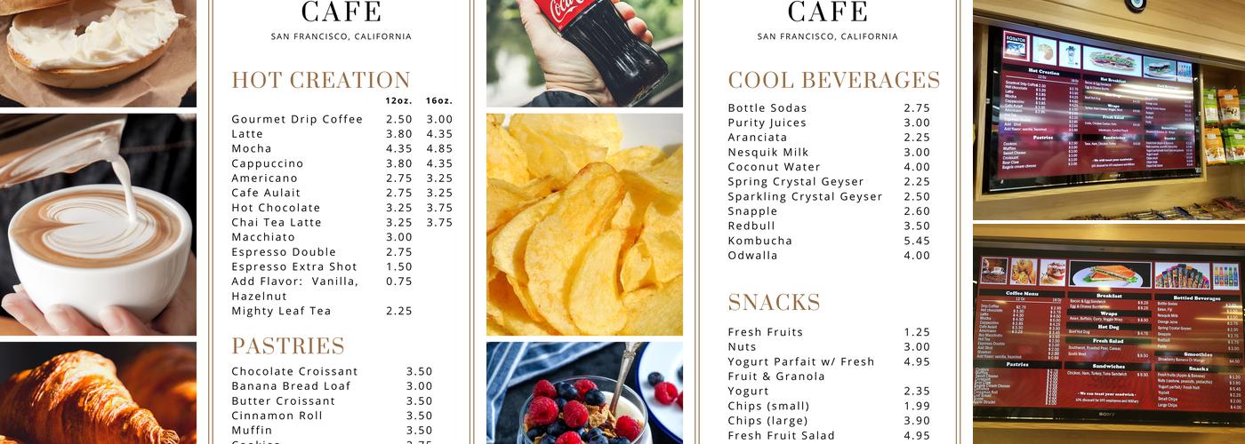 Marina's Cafe Menu