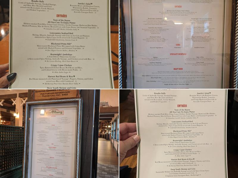 Boatwright's Dining Hall Menu