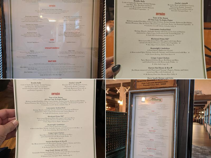 Boatwright's Dining Hall Menu