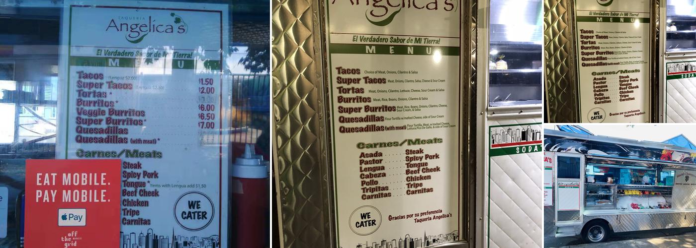 Taqueria Angelica's Menu
