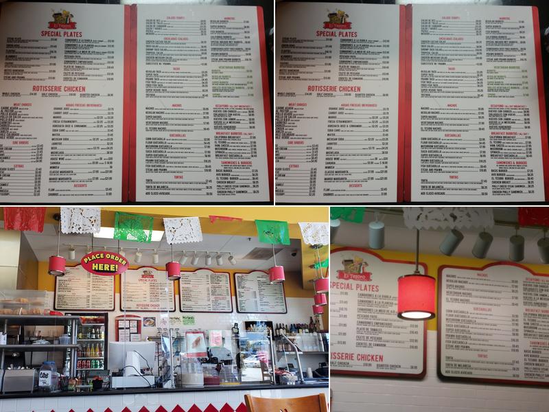 El Tesoro Taqueria and Grill Menu