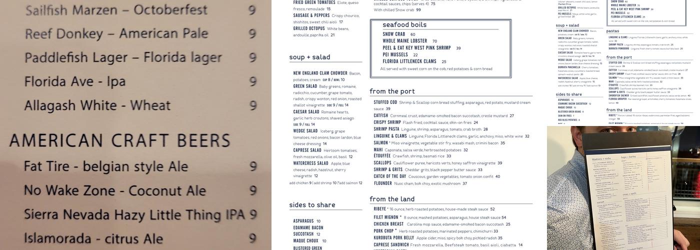 Paddlefish Menu