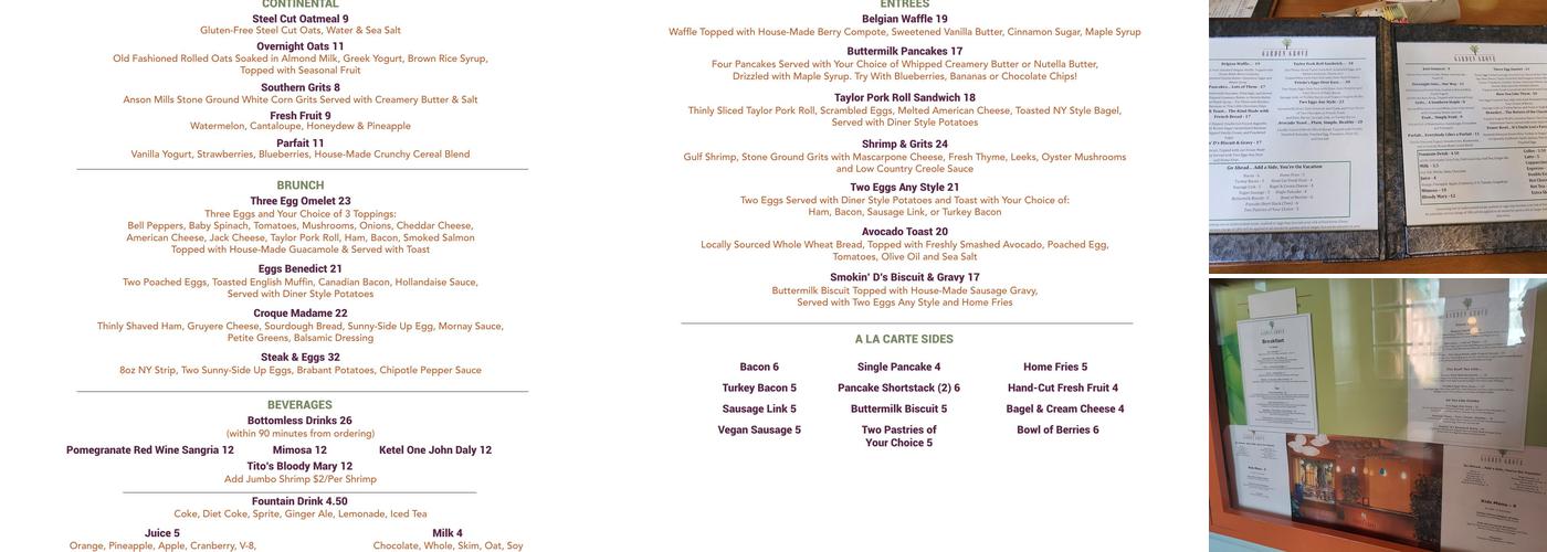Garden Grove Menu