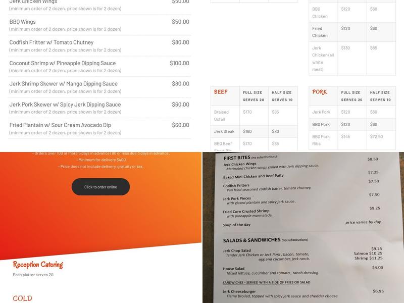 Flavas Jamaican Grill Menu