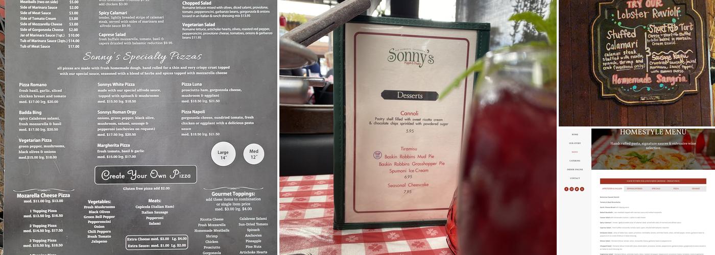 Sonny's Pizza & Pasta Menu