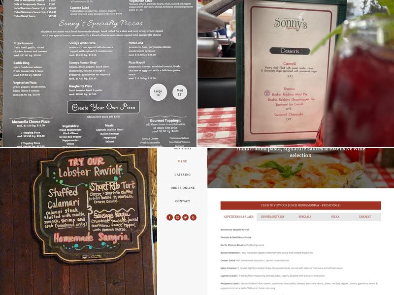 Sonny's Pizza & Pasta Menu