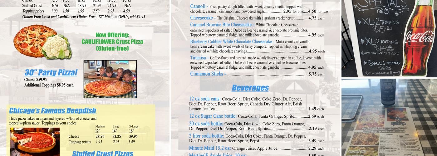 Surfside Pizza - San Clemente, California Menu