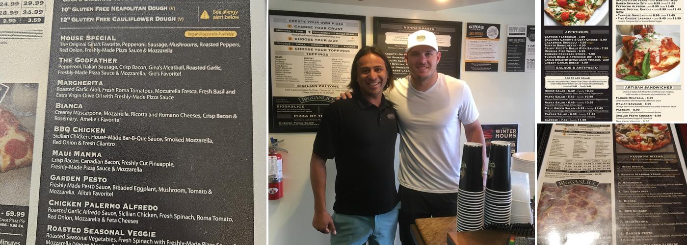 Gina's Pizza Menu