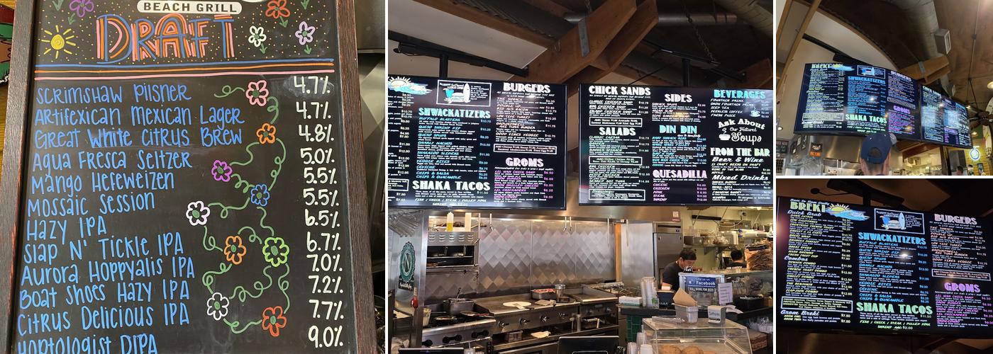 The Shwack Beach Grill Menu