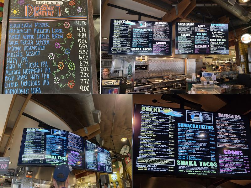 The Shwack Beach Grill Menu