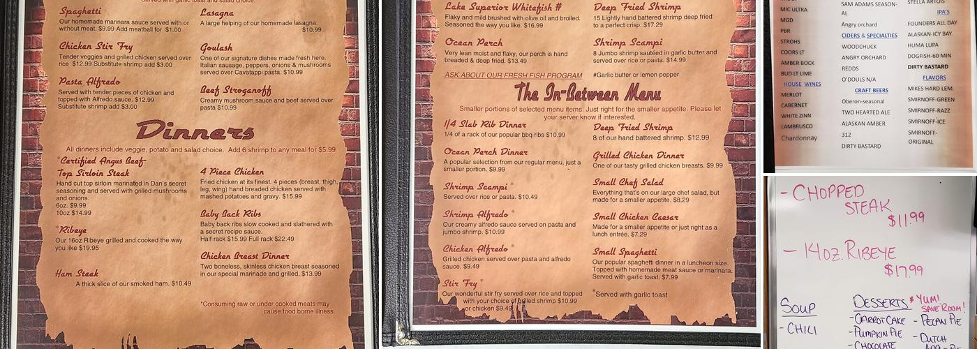 The In-Between Restaurant & lounge Menu