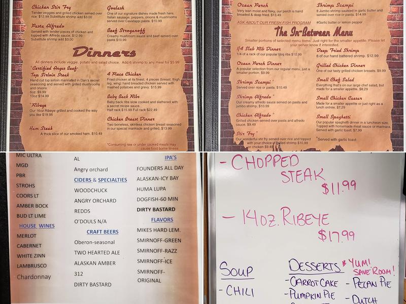 The In-Between Restaurant & lounge Menu