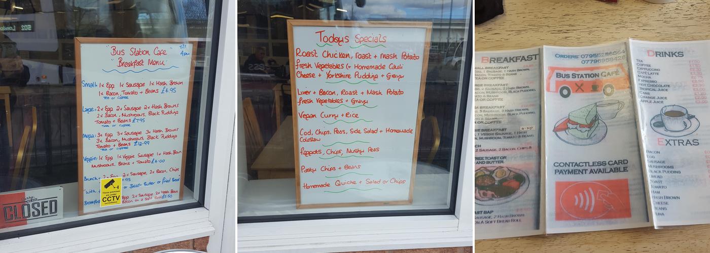Bus Station Cafe Menu