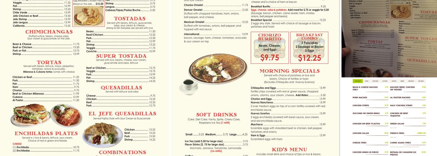 El Jefe Cafe Menu