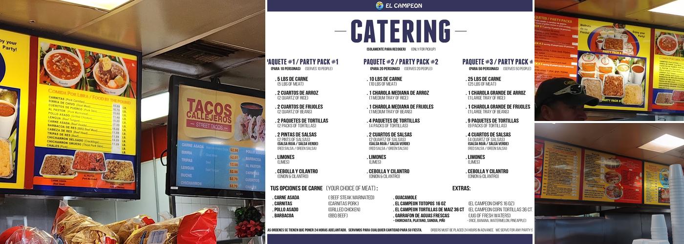 El Campeon Taqueria Menu