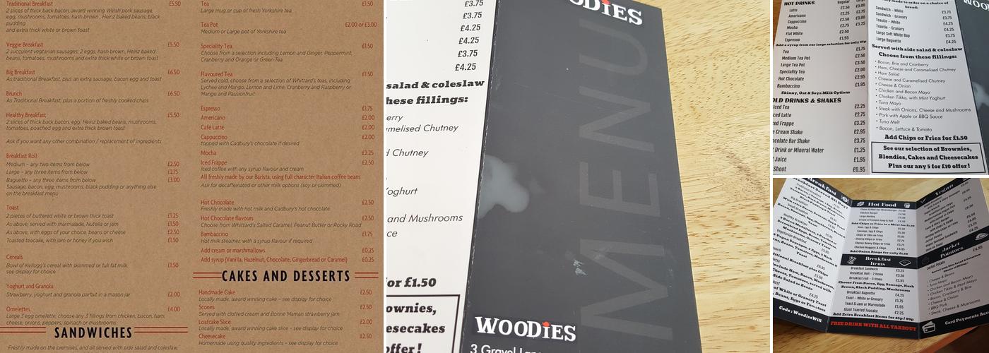 Woodies Menu