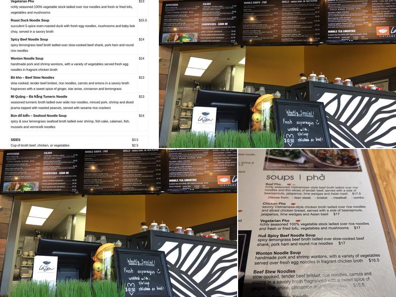La Sen Vietnamese Grill Menu