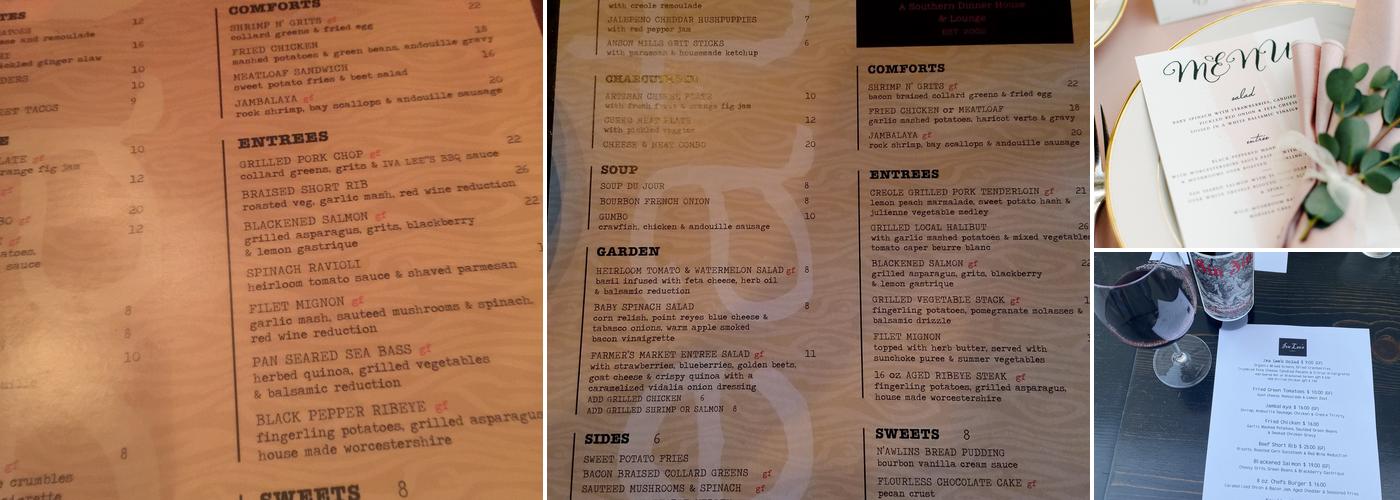 Iva Lee's Catering Menu