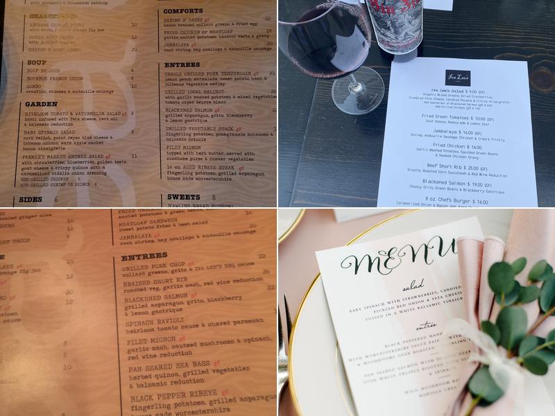 Iva Lee's Catering Menu