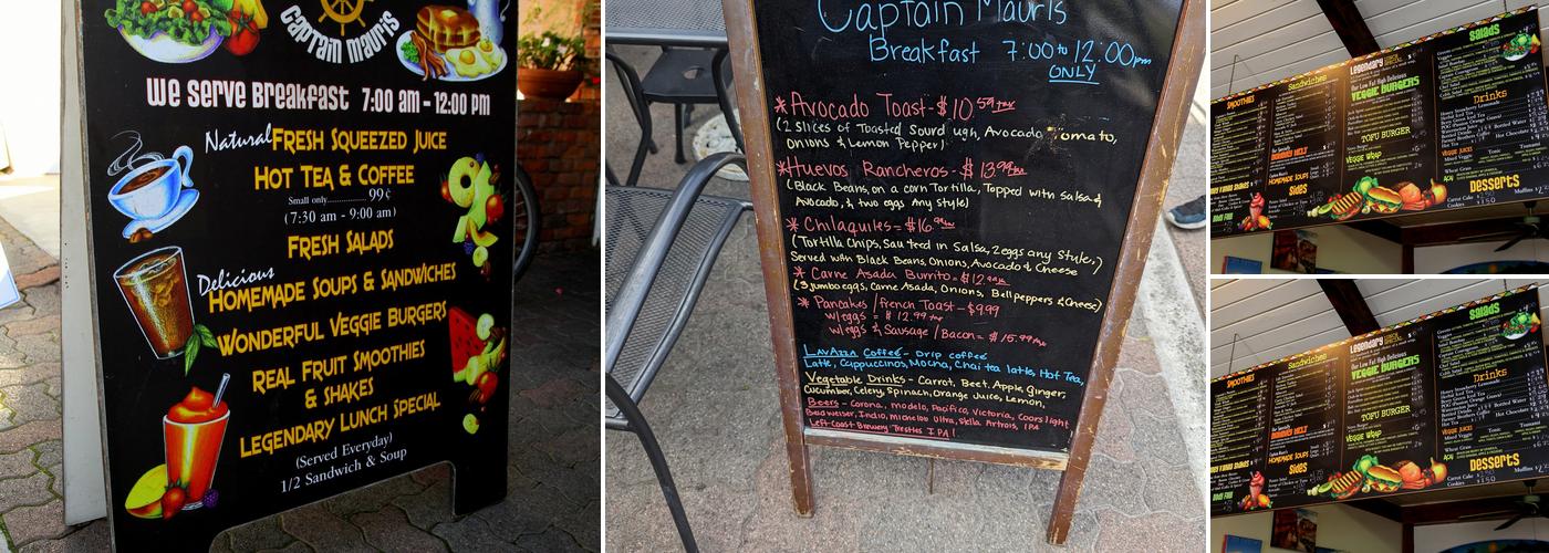 Captain Mauri's Menu
