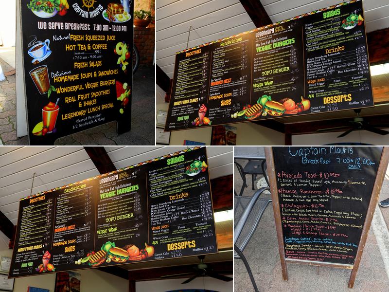 Captain Mauri's Menu