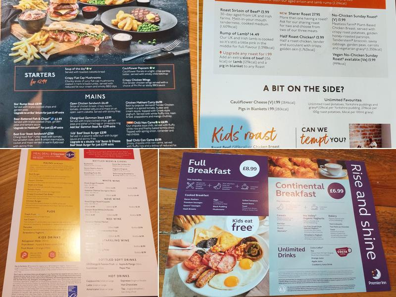 Beefeater Uxbridge Menu