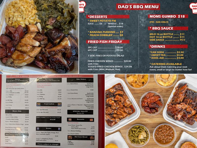 Dad's BBQ Menu