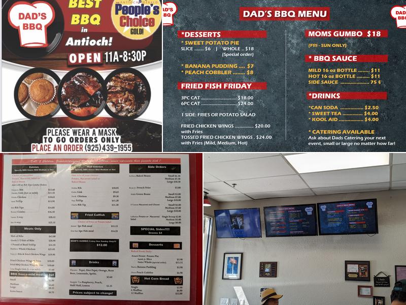 Dad's BBQ Menu