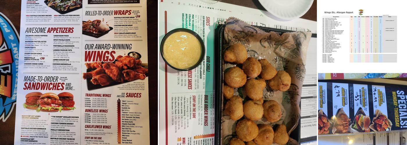 Wings Etc. Menu