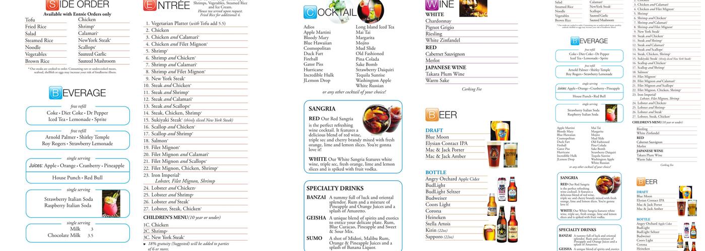 Iron Chef Menu