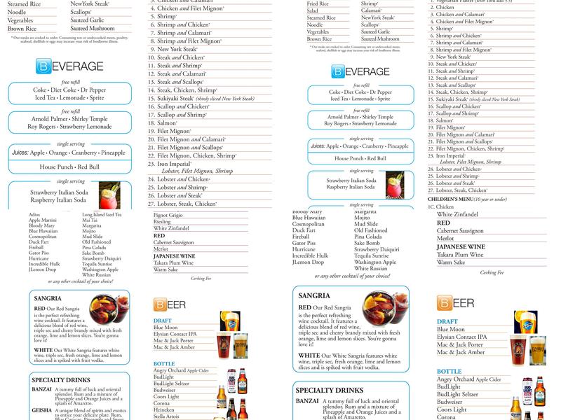 Iron Chef Menu