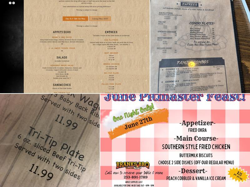 Brank's BBQ & Catering Menu