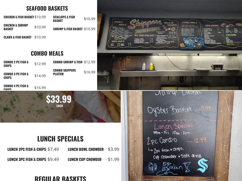 Skippers Seafood 'n Chowder Menu