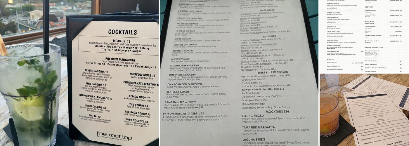 Rooftop Lounge Menu