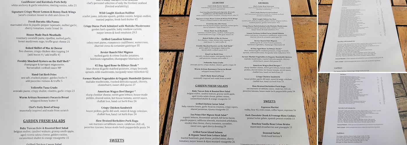 Sapphire Menu