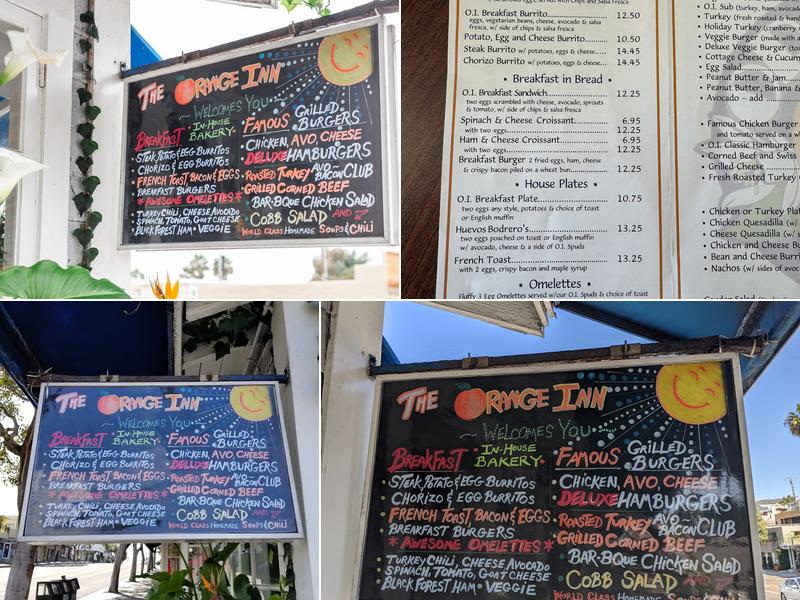 Orange Inn Menu