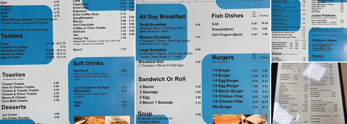 The Square cafe Menu