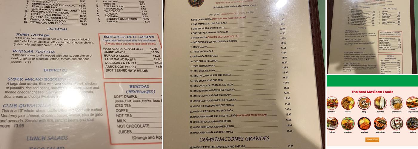 El Camino Menu