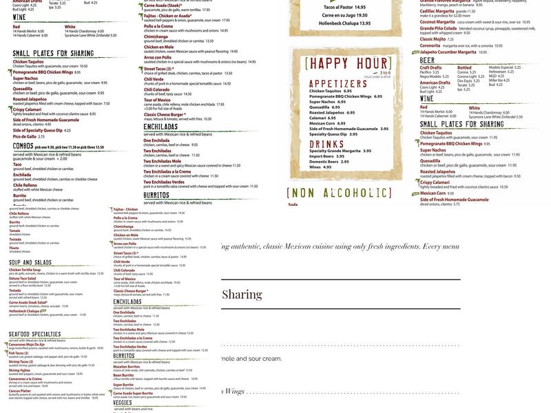 Mazatlan Restaurant Menu