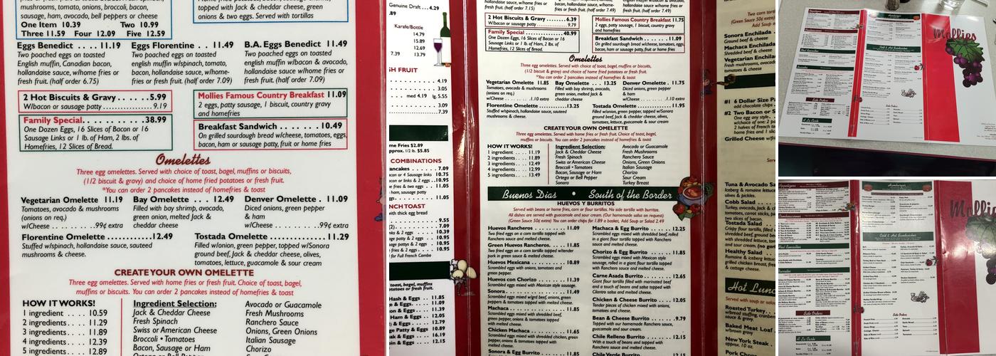 Mollie's Country Kitchen Menu