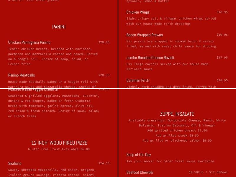 Il Siciliano Ristorante Italiano Menu