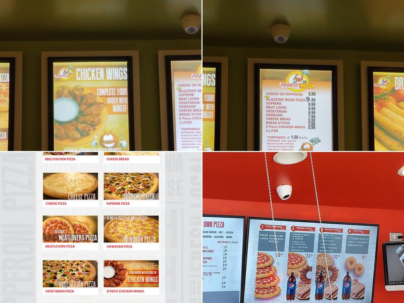Pronto Pizza Menu