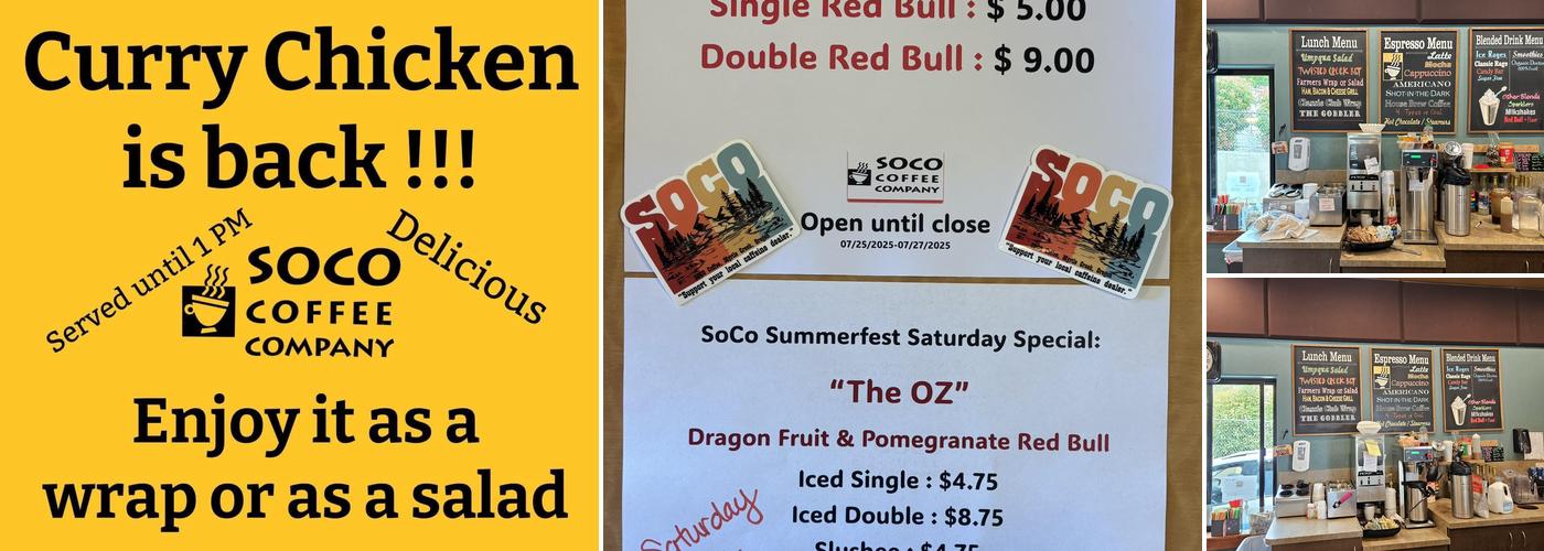 Soco Coffee Company Menu