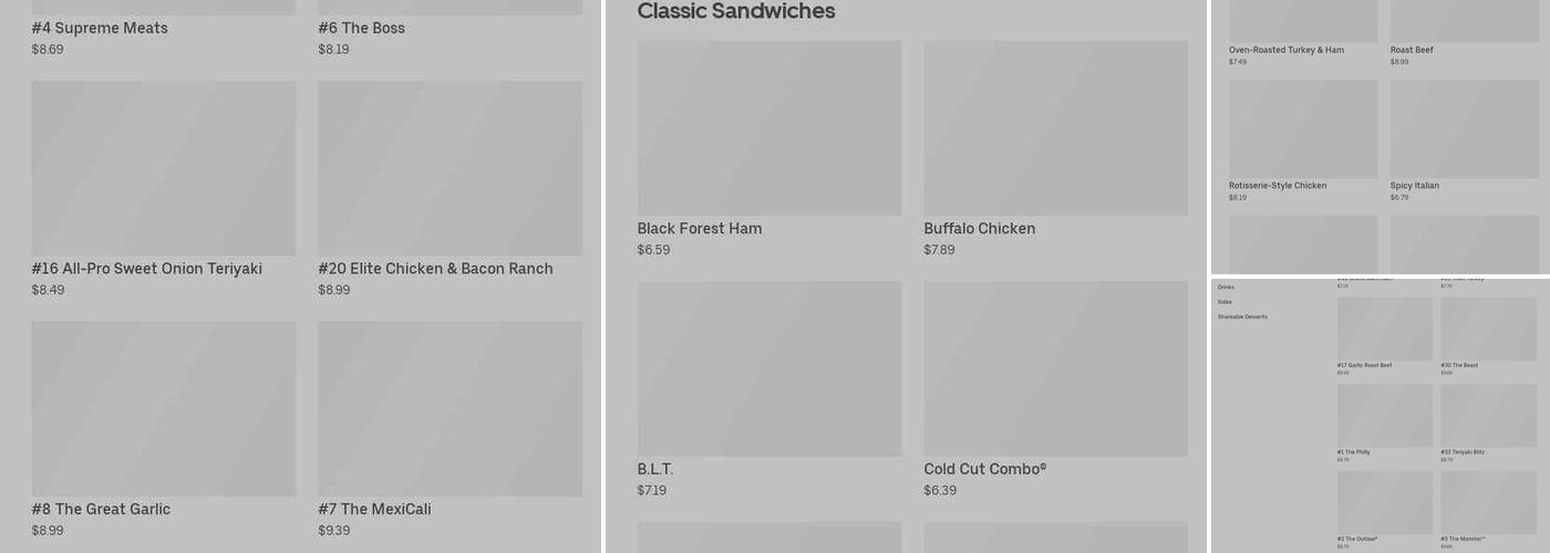 Subway Menu