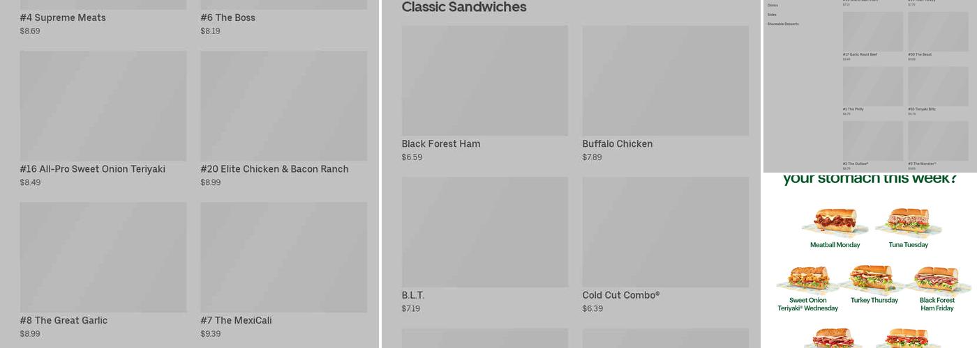 Subway Menu