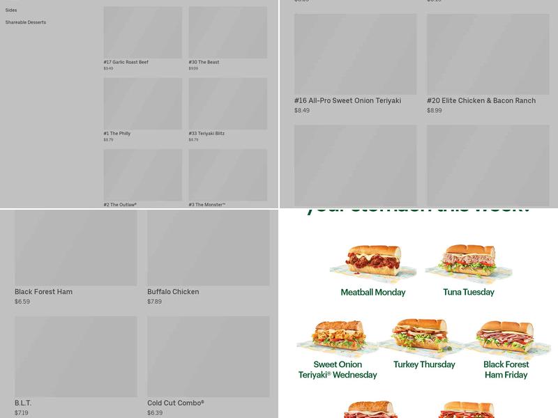 Subway Menu