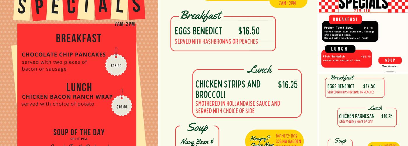 Casey's Restaurant Menu